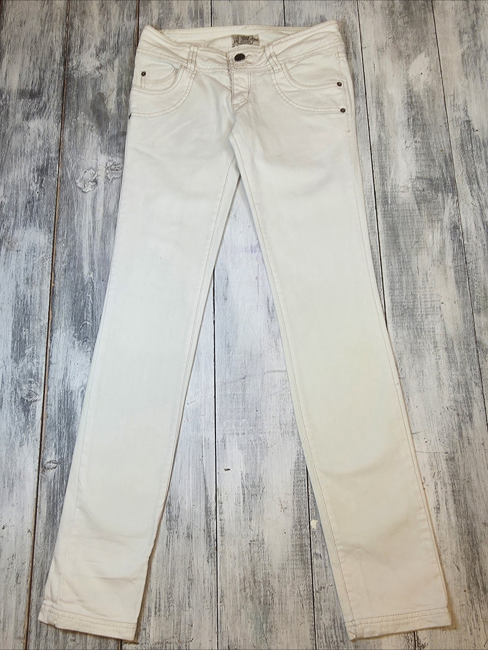 Pull&Bear Sicko Nineteen Denim Women's White Skinny Jeans Sz 6